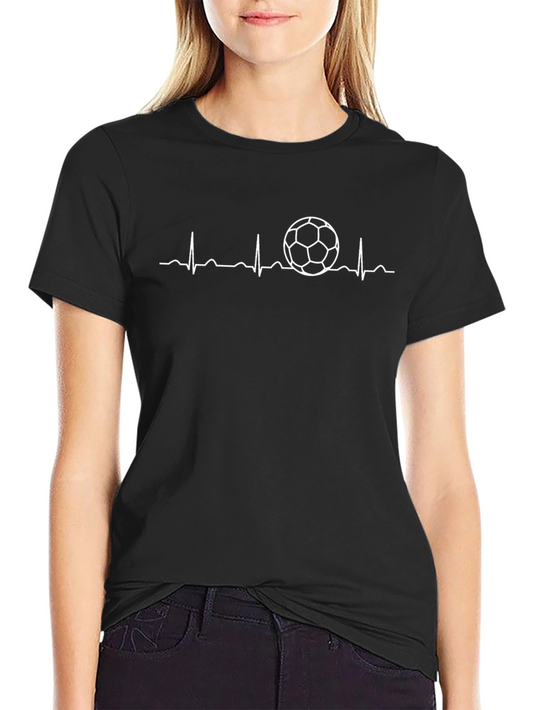 Soccer Heartbeat T-Shirt - Black Graphic Tee