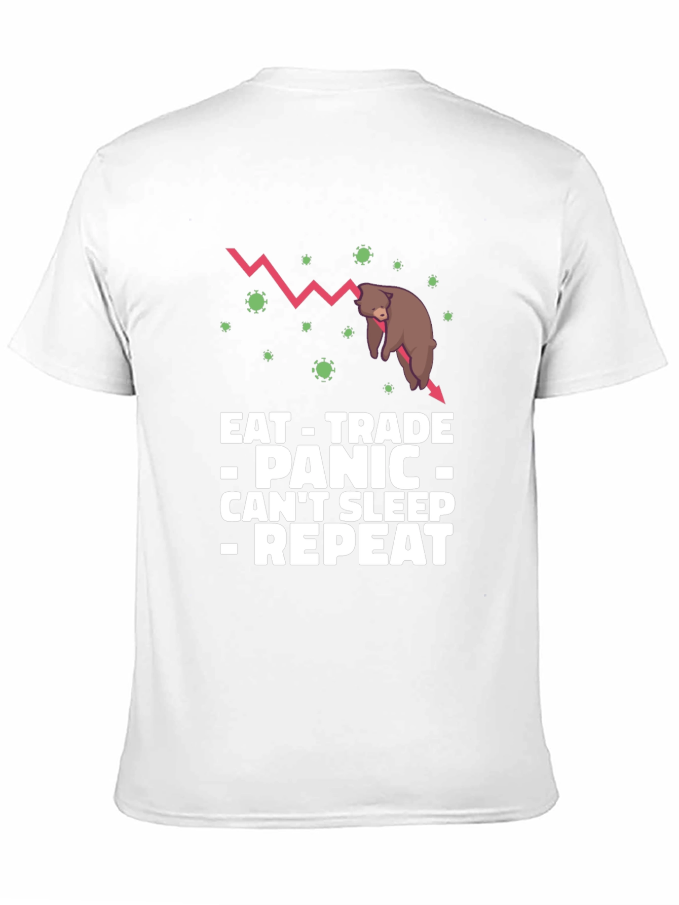 Eat Trade Panic Repeat Black Graphic T-Shirt