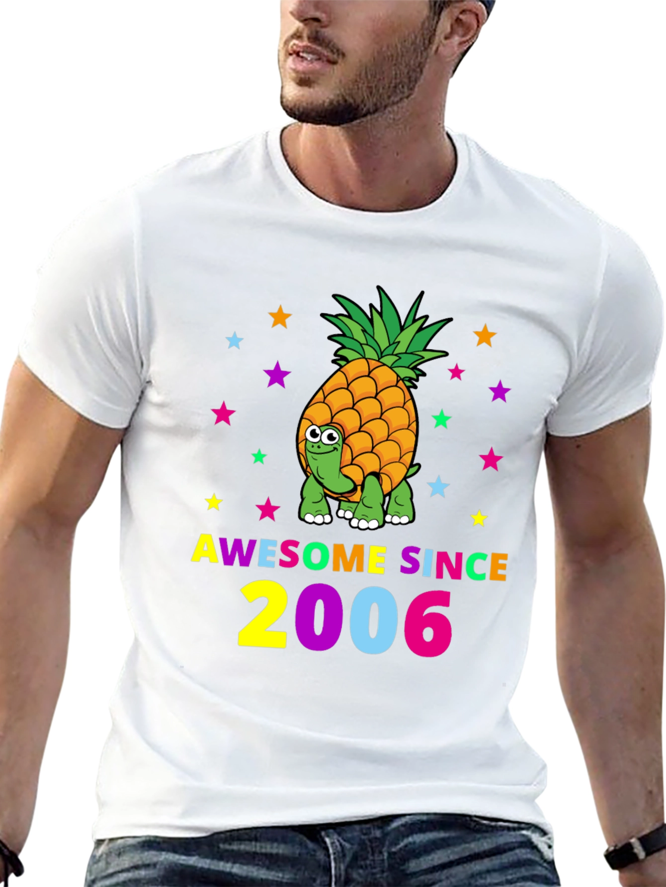 Awesome Since 2006 Pineapple Turtle Black T-Shirt