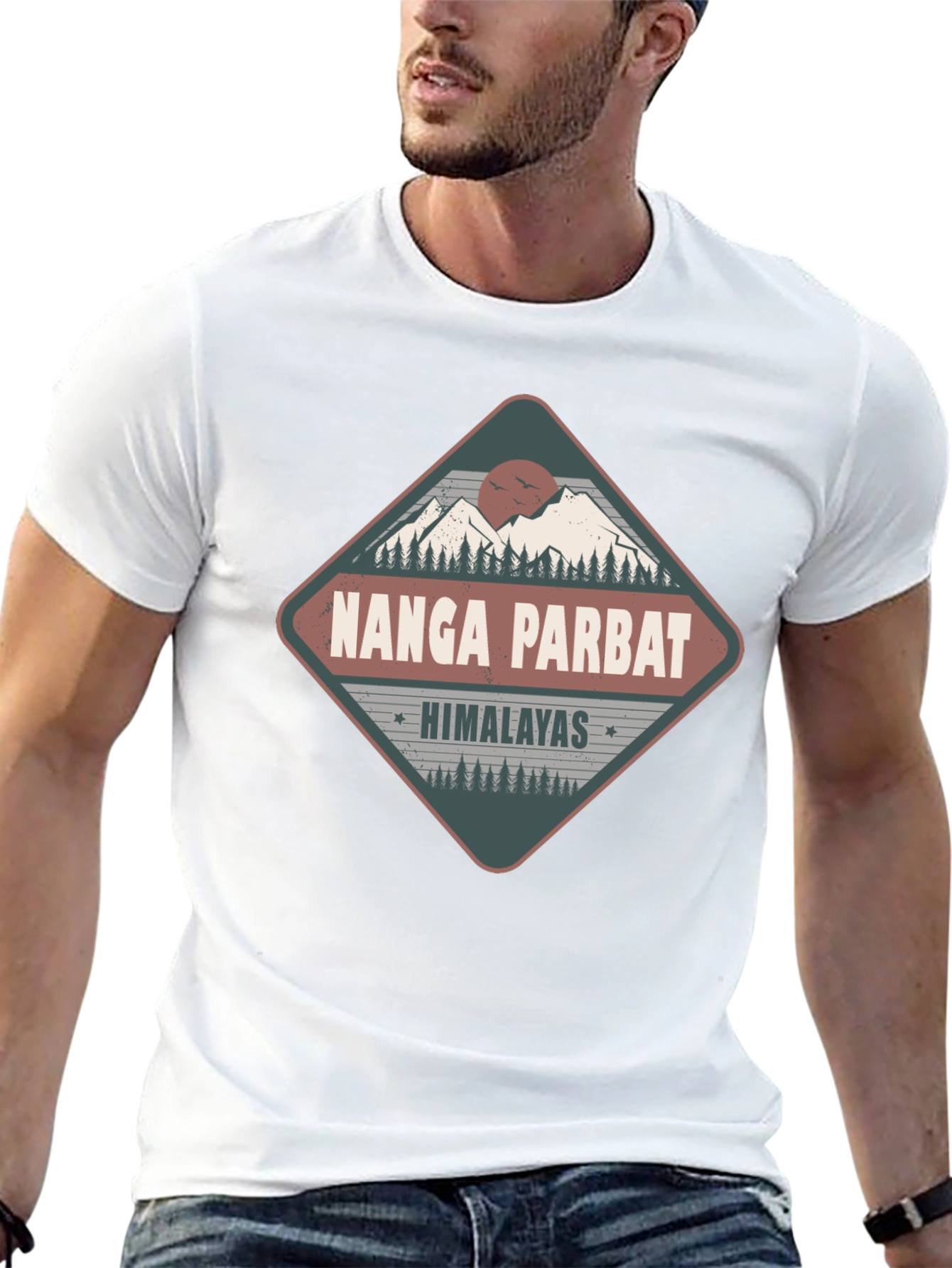 Nanga Parbat Himalayas Tee - Black Graphic T-Shirt