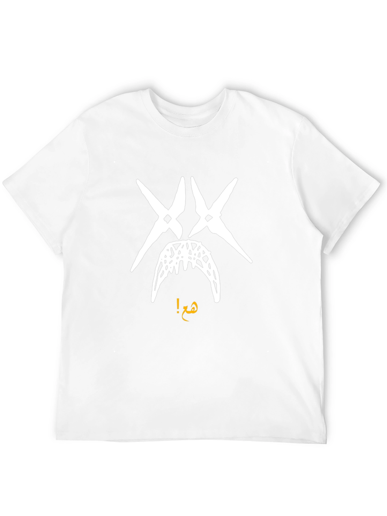 Edgy Graphic Tee - White Face Print on Black