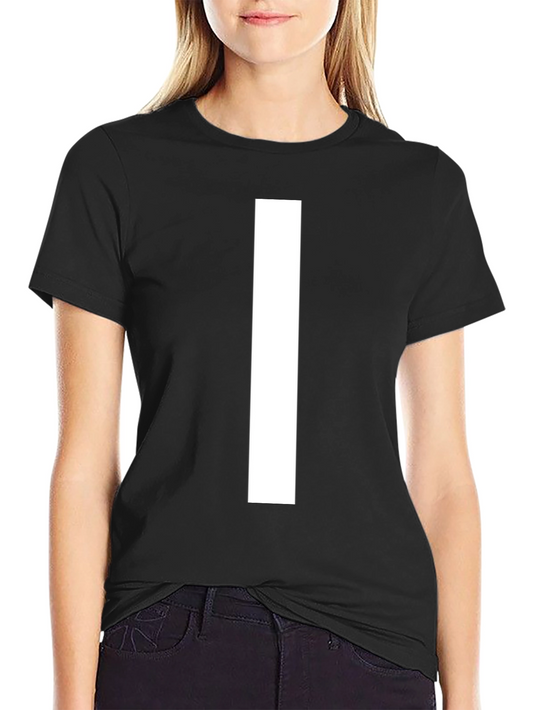 Bold White I on Black T-Shirt