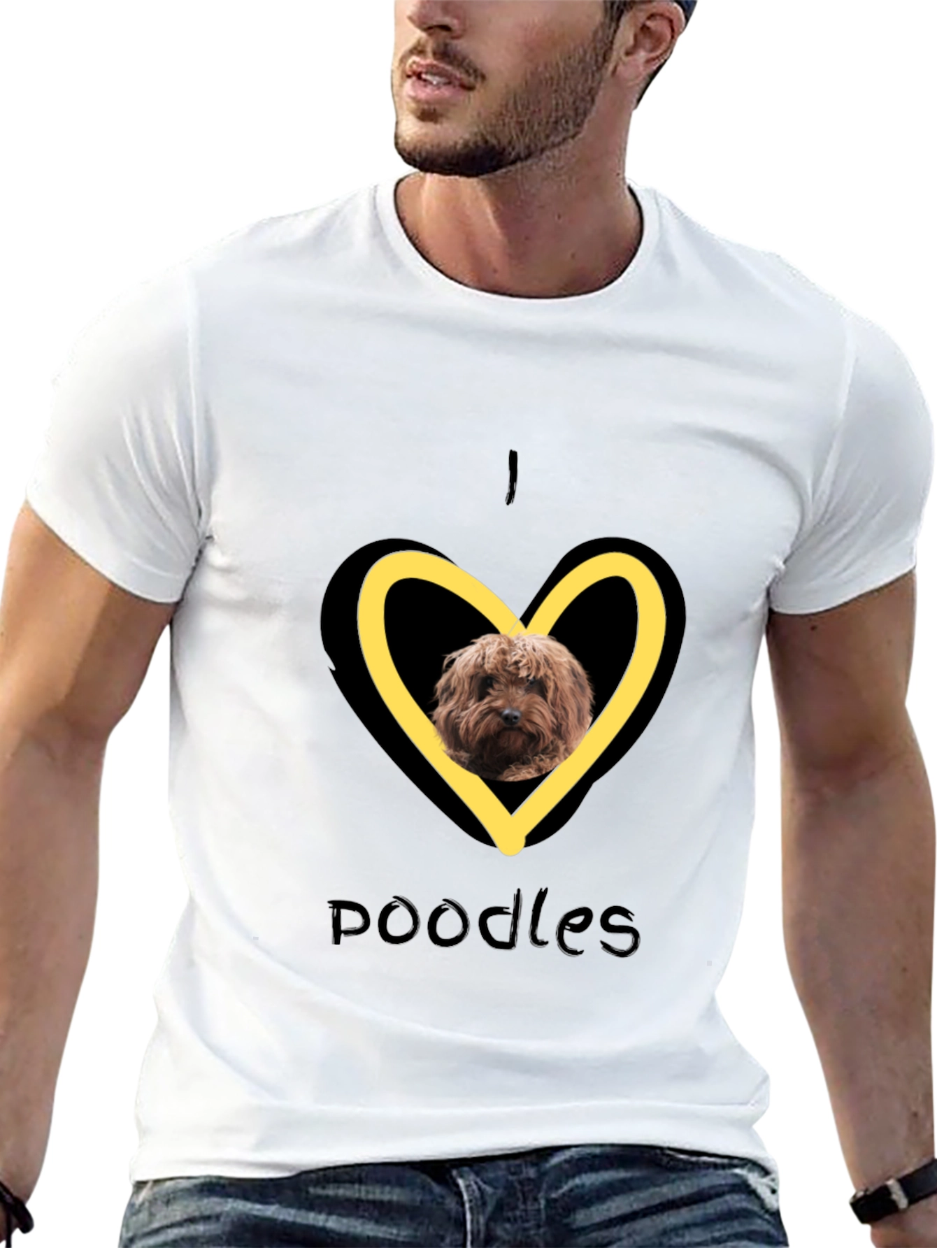 I Heart Poodles T-Shirt - Black Graphic Tee