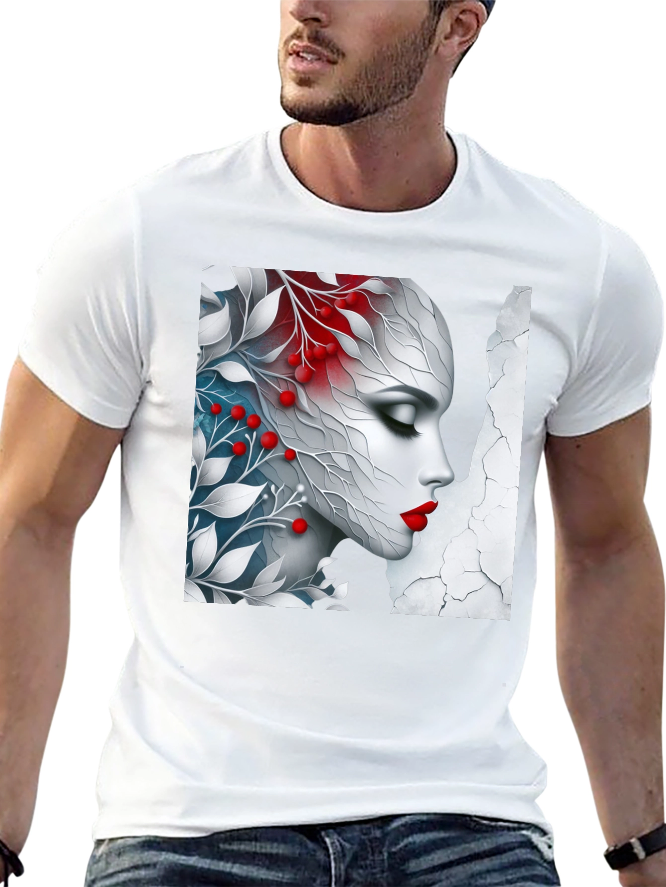 Floral Beauty Graphic Tee - Artistic Design