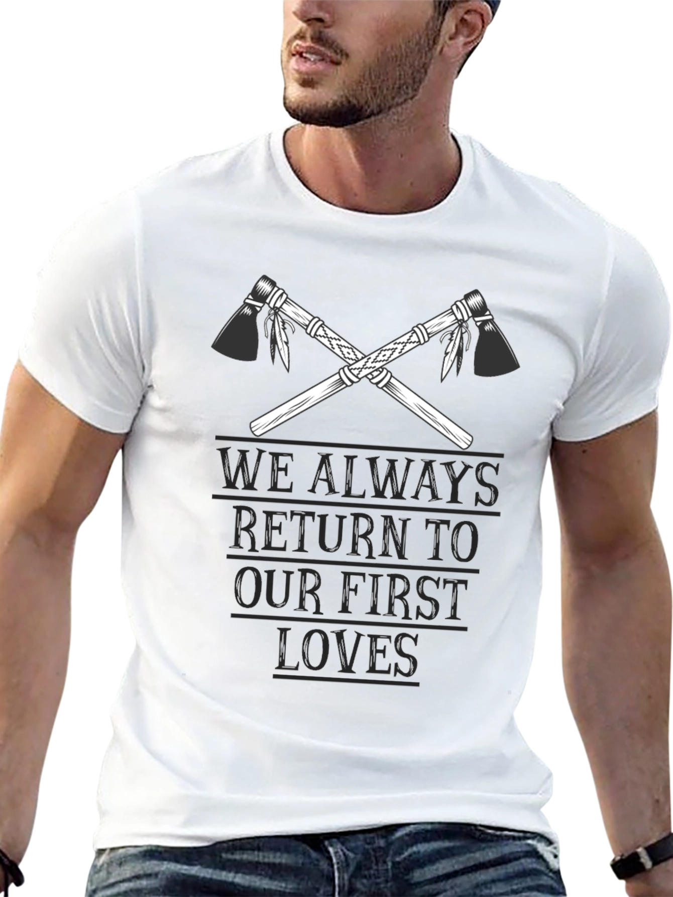 Native American Tomahawk First Loves Graphic T-Shirt