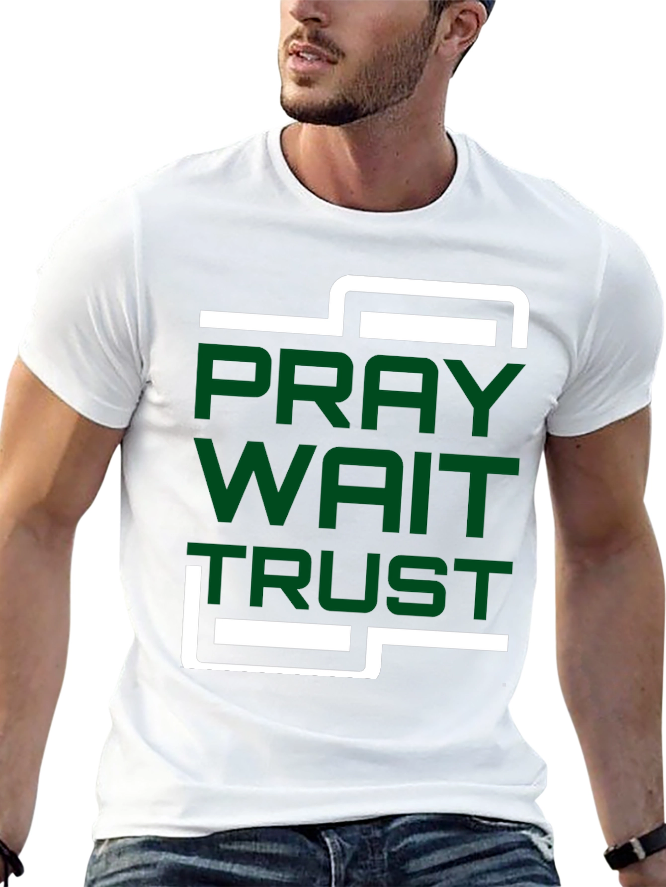 Pray Wait Trust Graphic T-Shirt - Modern Christian Apparel
