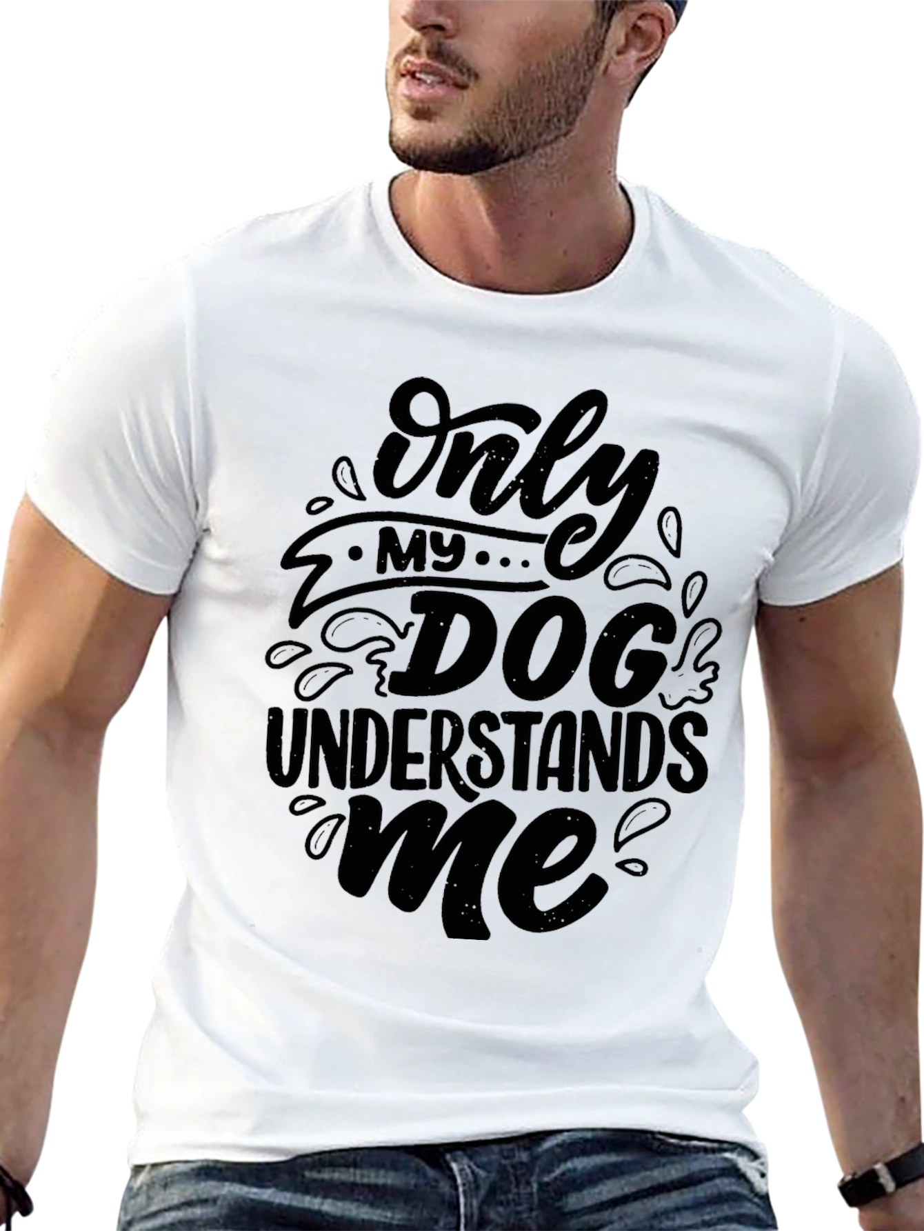 Only My Dog Understands Me - Black T-Shirt