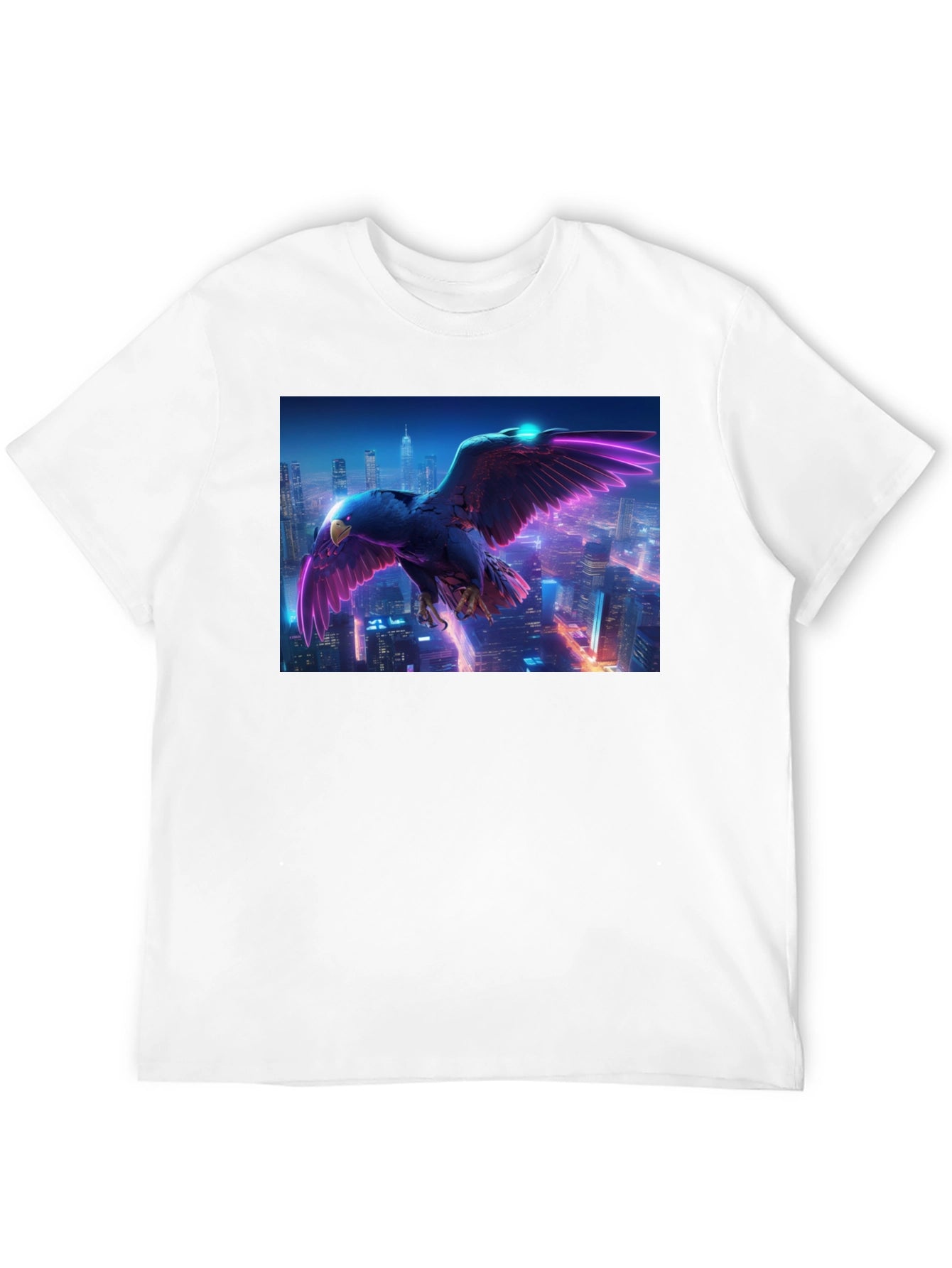 Cyberpunk Eagle Graphic Tee - Black