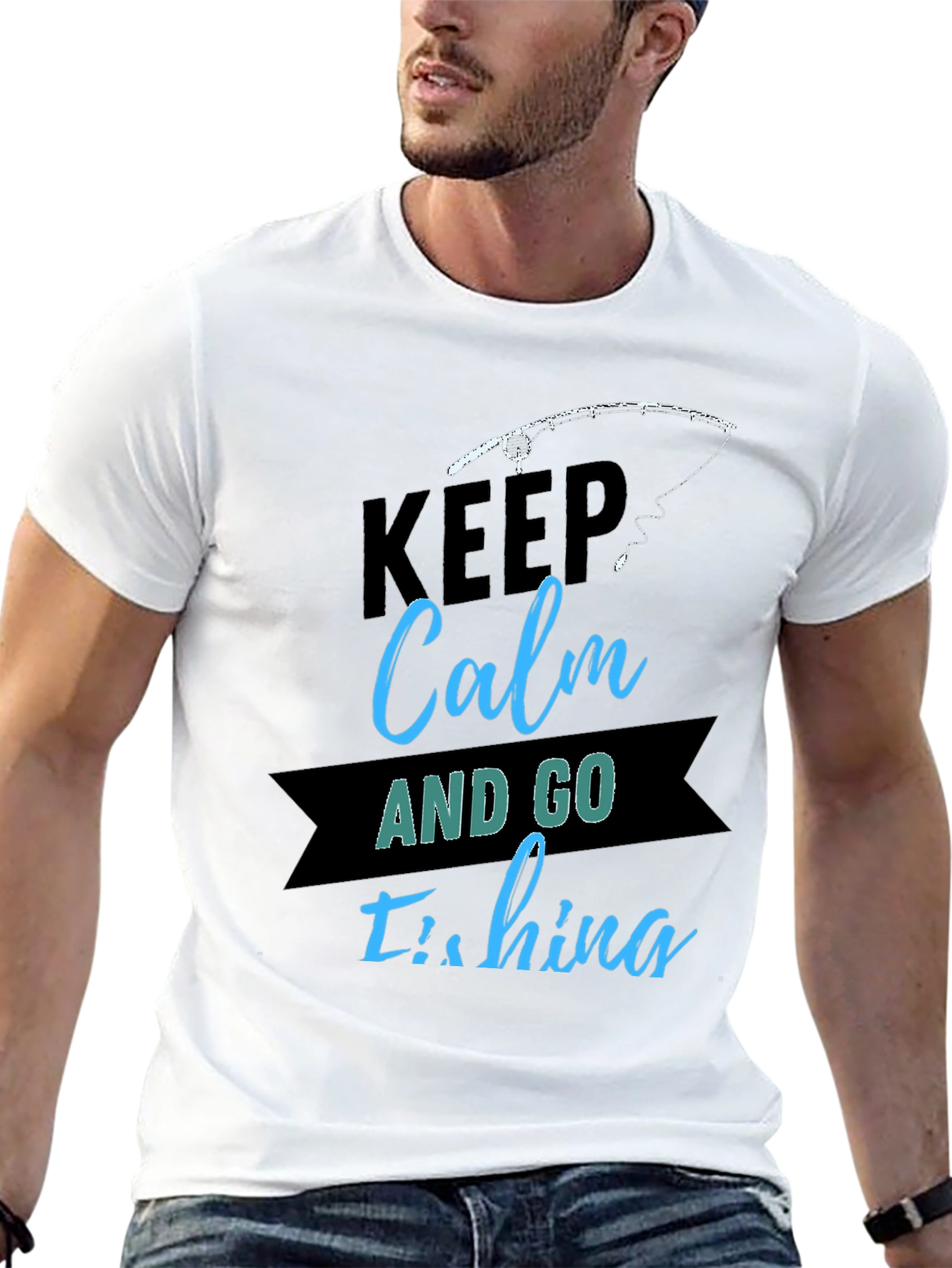 Keep Calm and Go Fishing Black T-Shirt