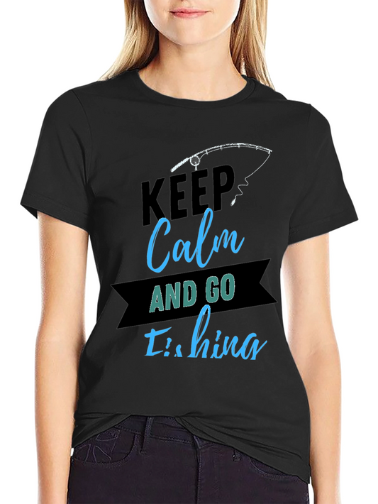 Keep Calm and Go Fishing Black T-Shirt