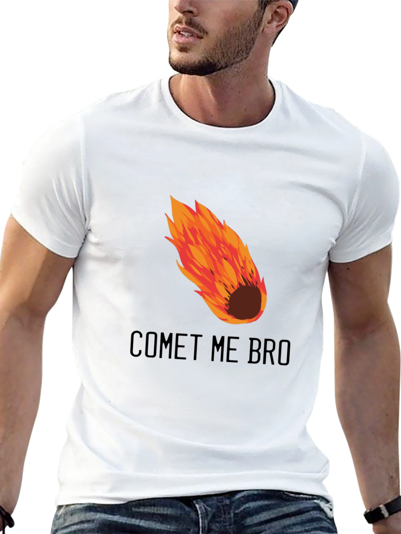 Comet Me Bro Graphic T-Shirt - Mens Black Tee