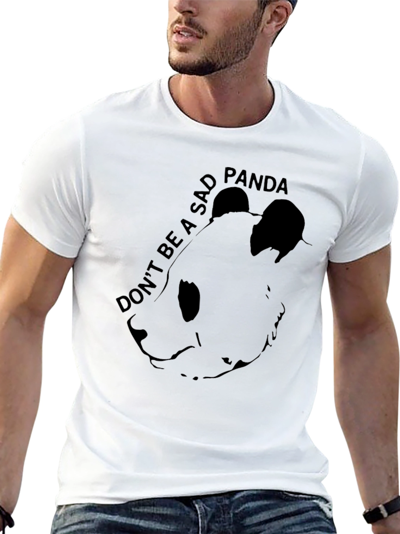 Dont Be a Sad Panda Black Graphic T-Shirt