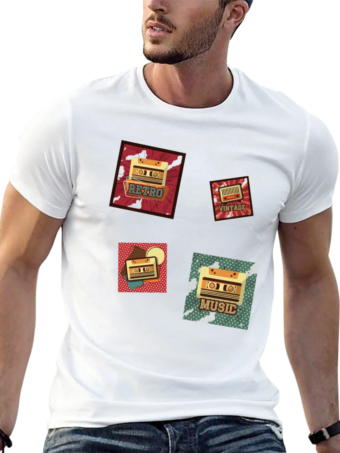 Retro Music Cassette Graphic T-Shirt