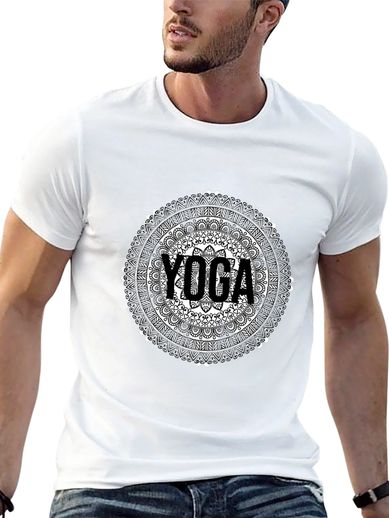 Yoga Mandala Graphic Tee - Black