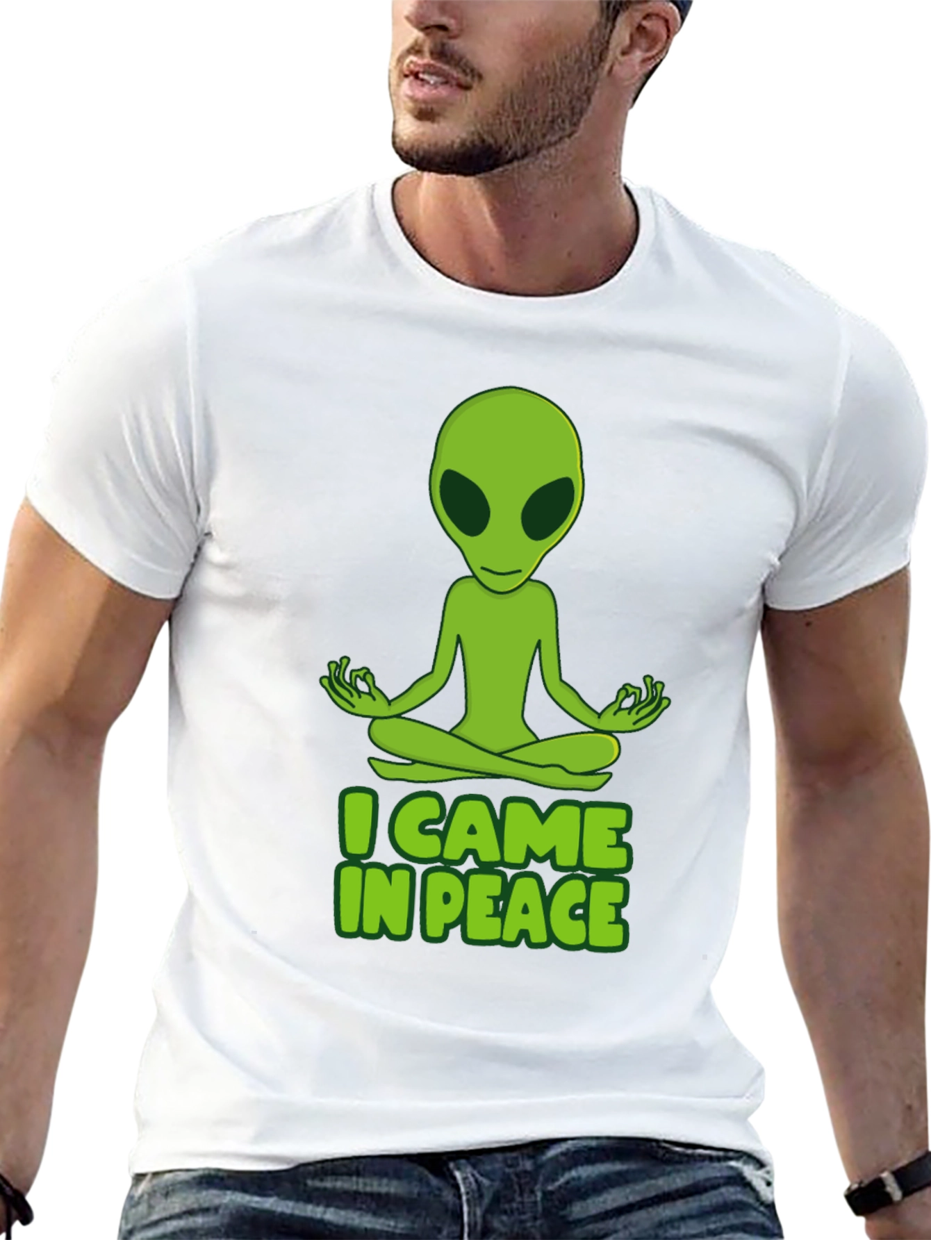 I Came in Peace Alien Meditation T-Shirt