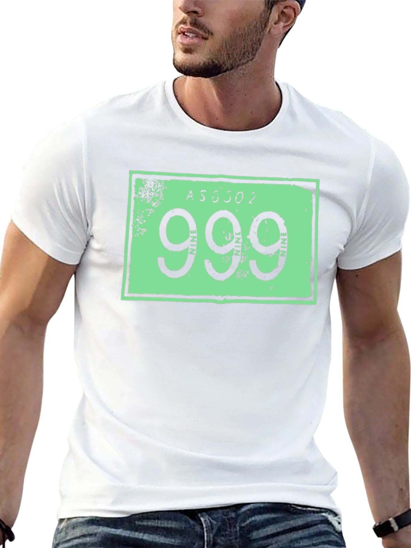 999 License Plate T-Shirt - Black Cotton Tee