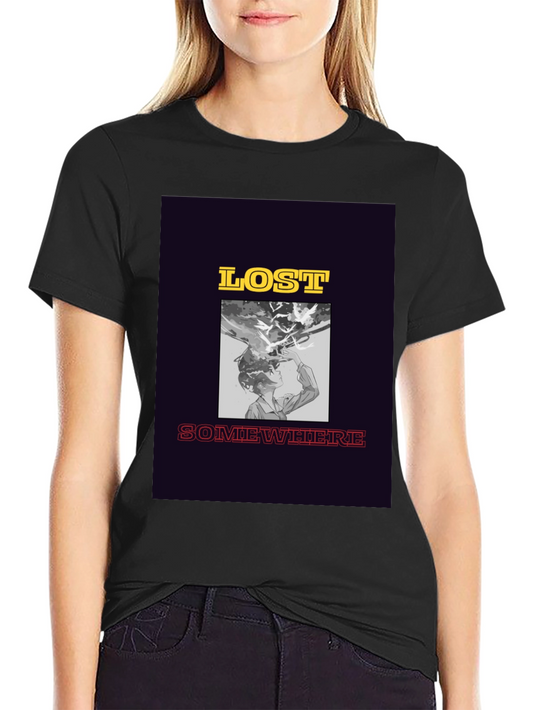 Lost Somewhere Graphic Tee - Stylish Black T-Shirt