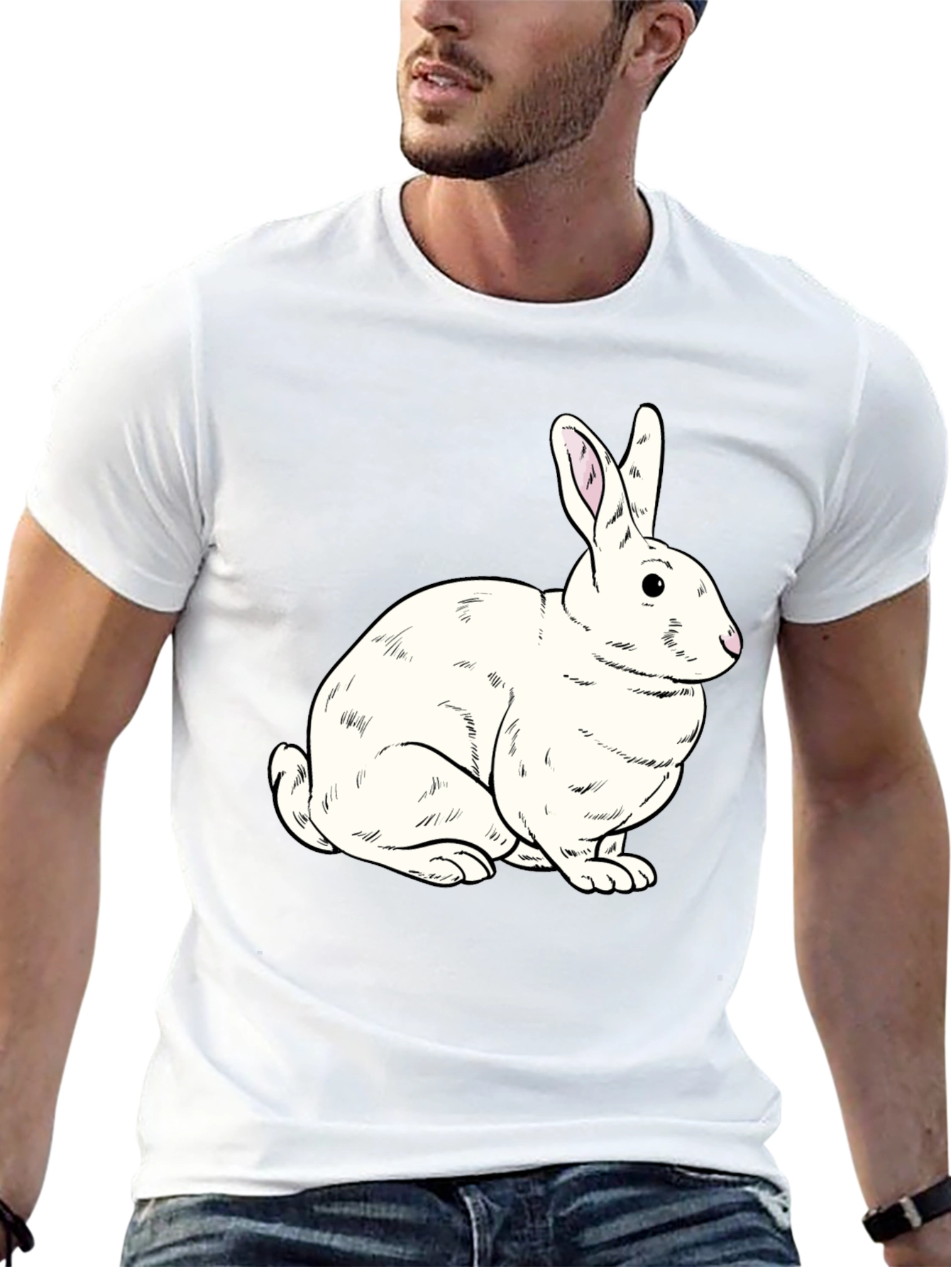 Rabbit Graphic Black T-Shirt