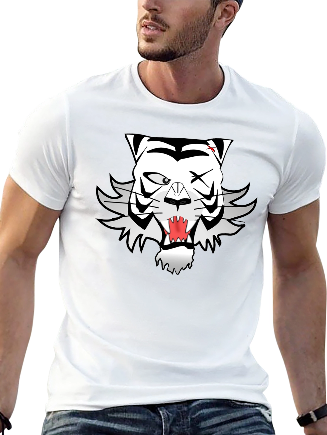 Cool Black T-Shirt with Unique Tiger Graphic