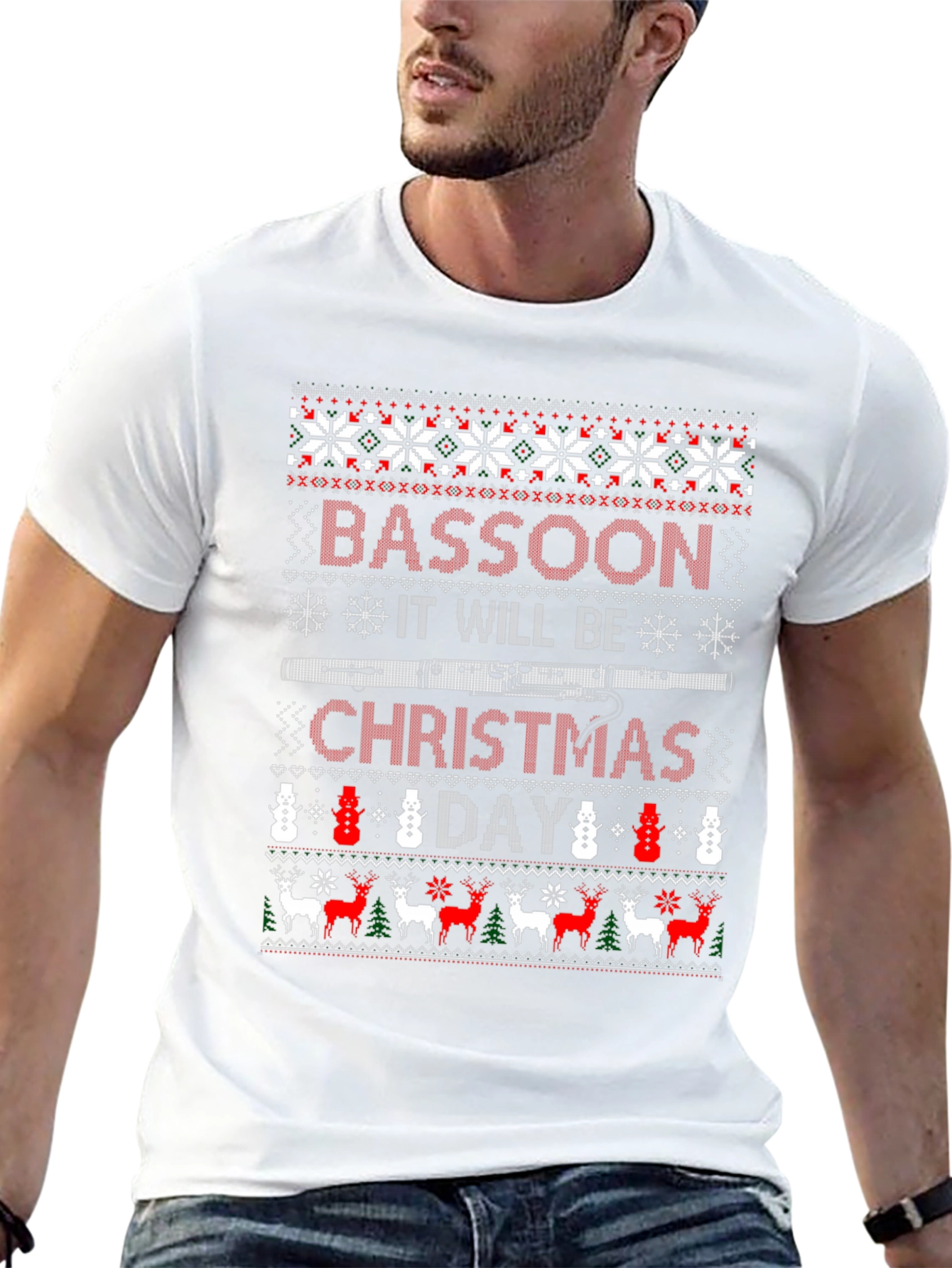 Bassoon Christmas Day T-Shirt Ugly Sweater Style