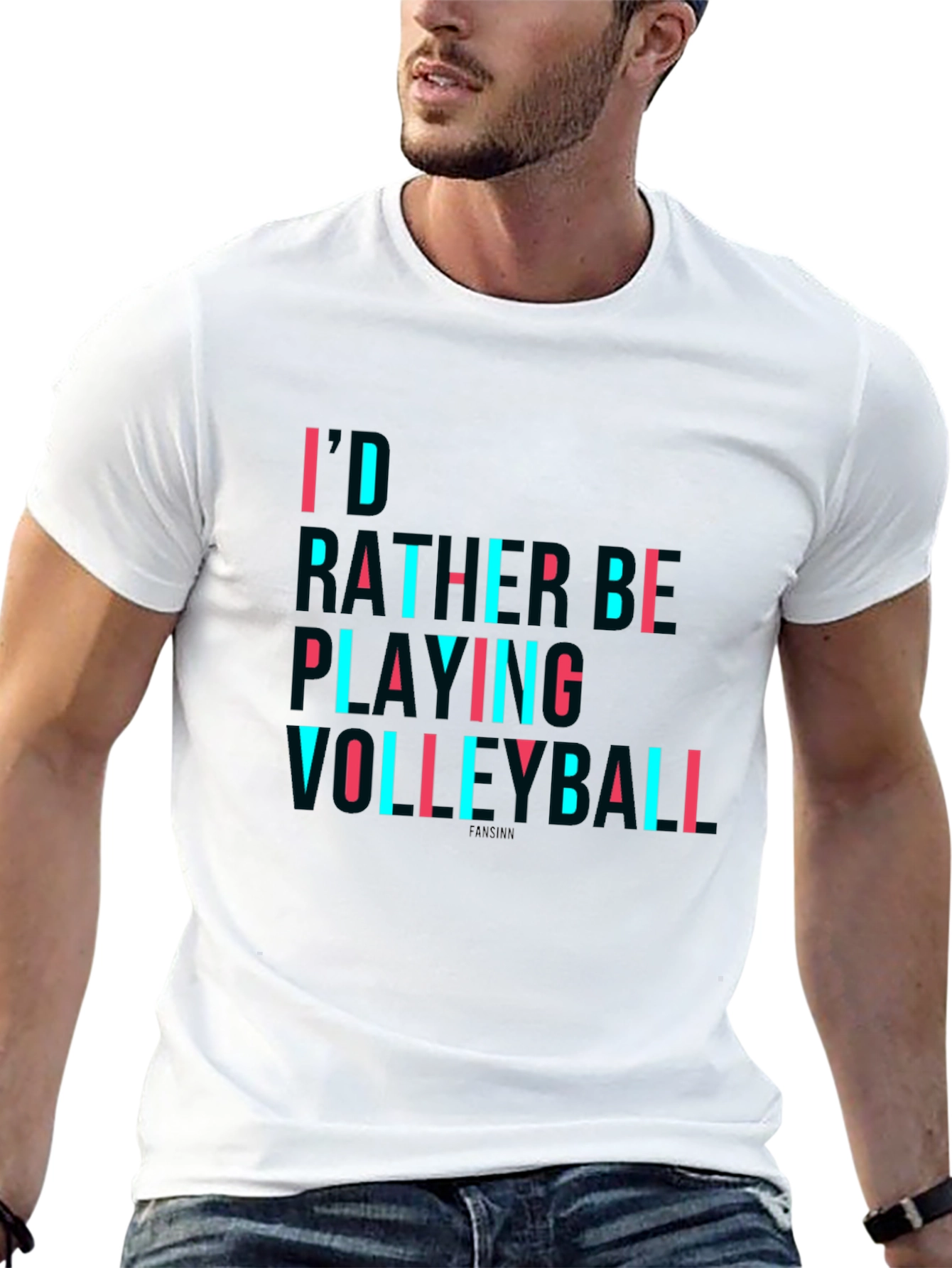 Volleyball Graphic T-Shirt - Black Crew Neck Tee