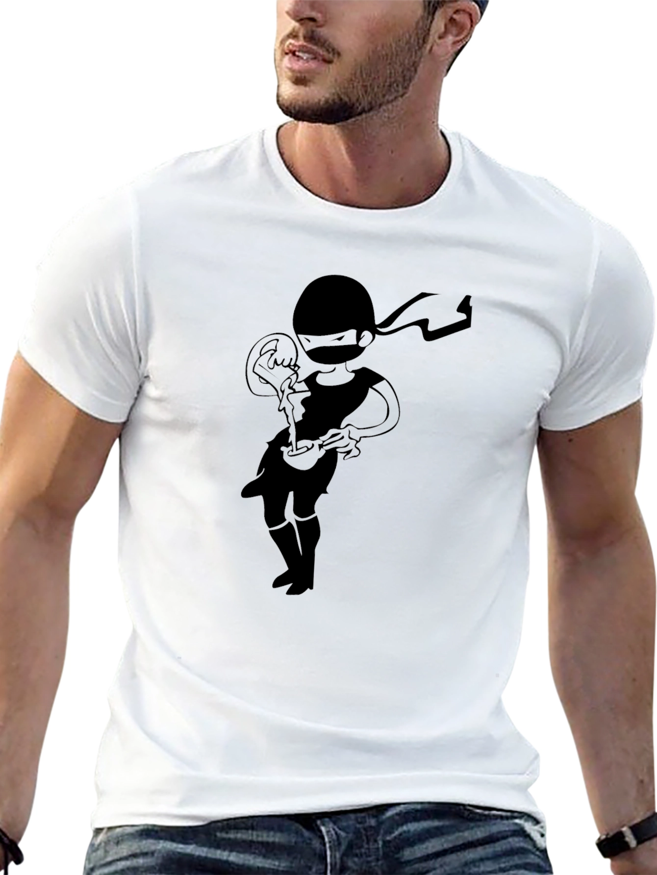 Ninja Pizza T-Shirt - Black Graphic Tee