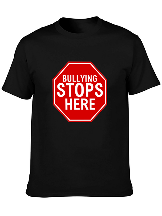 Bullying Stops Here Black T-Shirt - Stand Against Bullying!