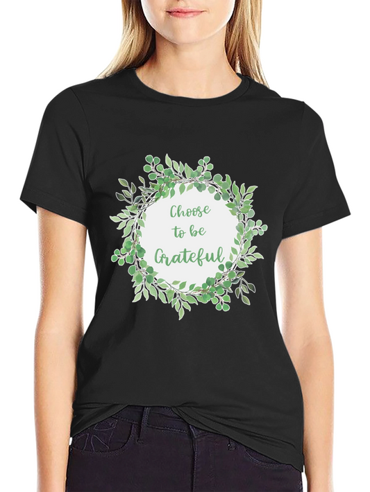 Grateful Wreath Graphic T-Shirt - Black