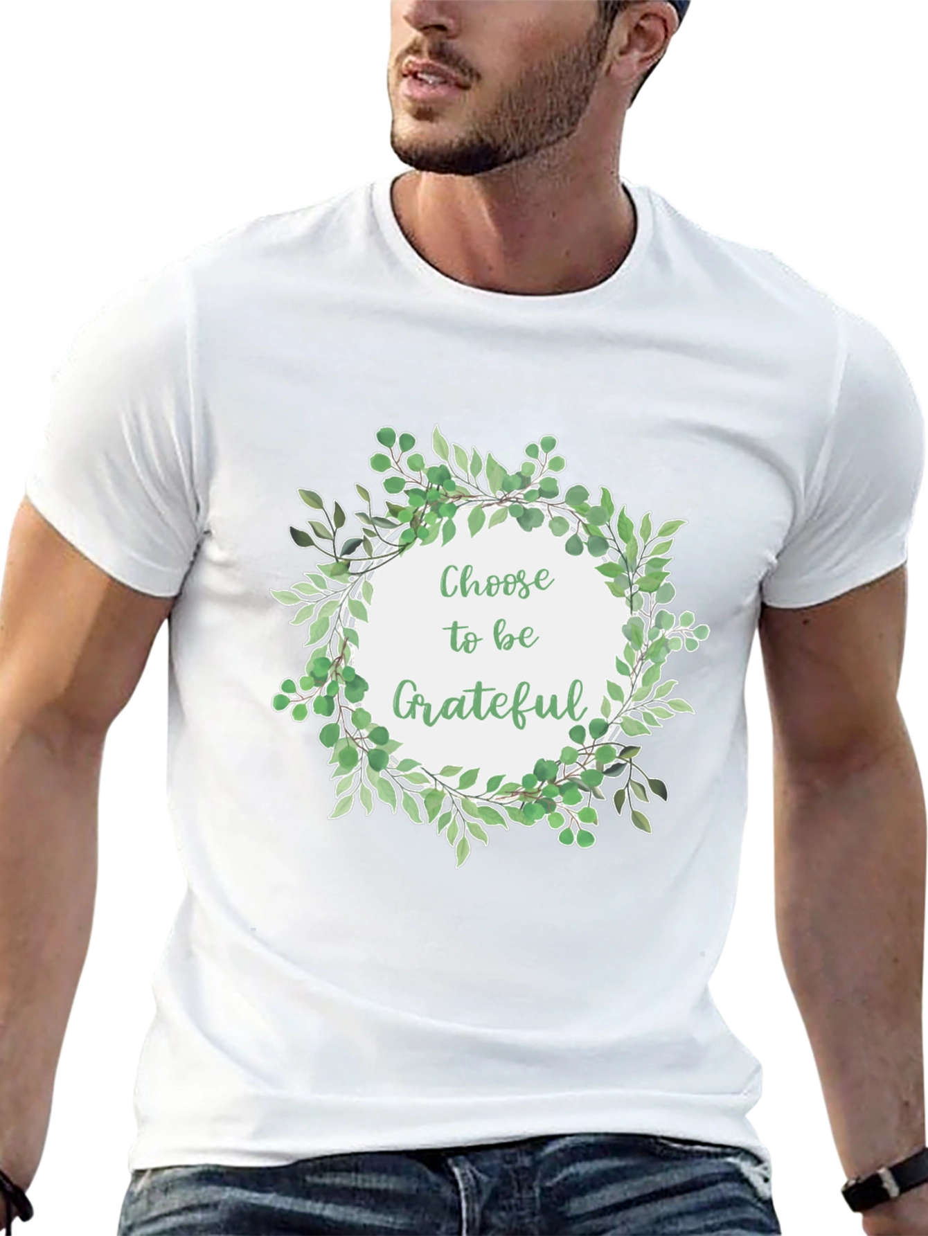 Grateful Wreath Graphic T-Shirt - Black