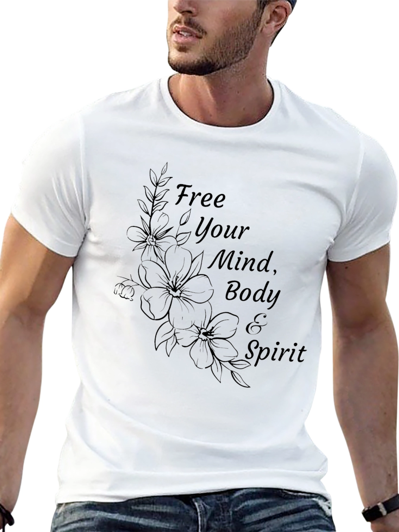 Free Your Mind Body & Spirit Black Graphic Tee