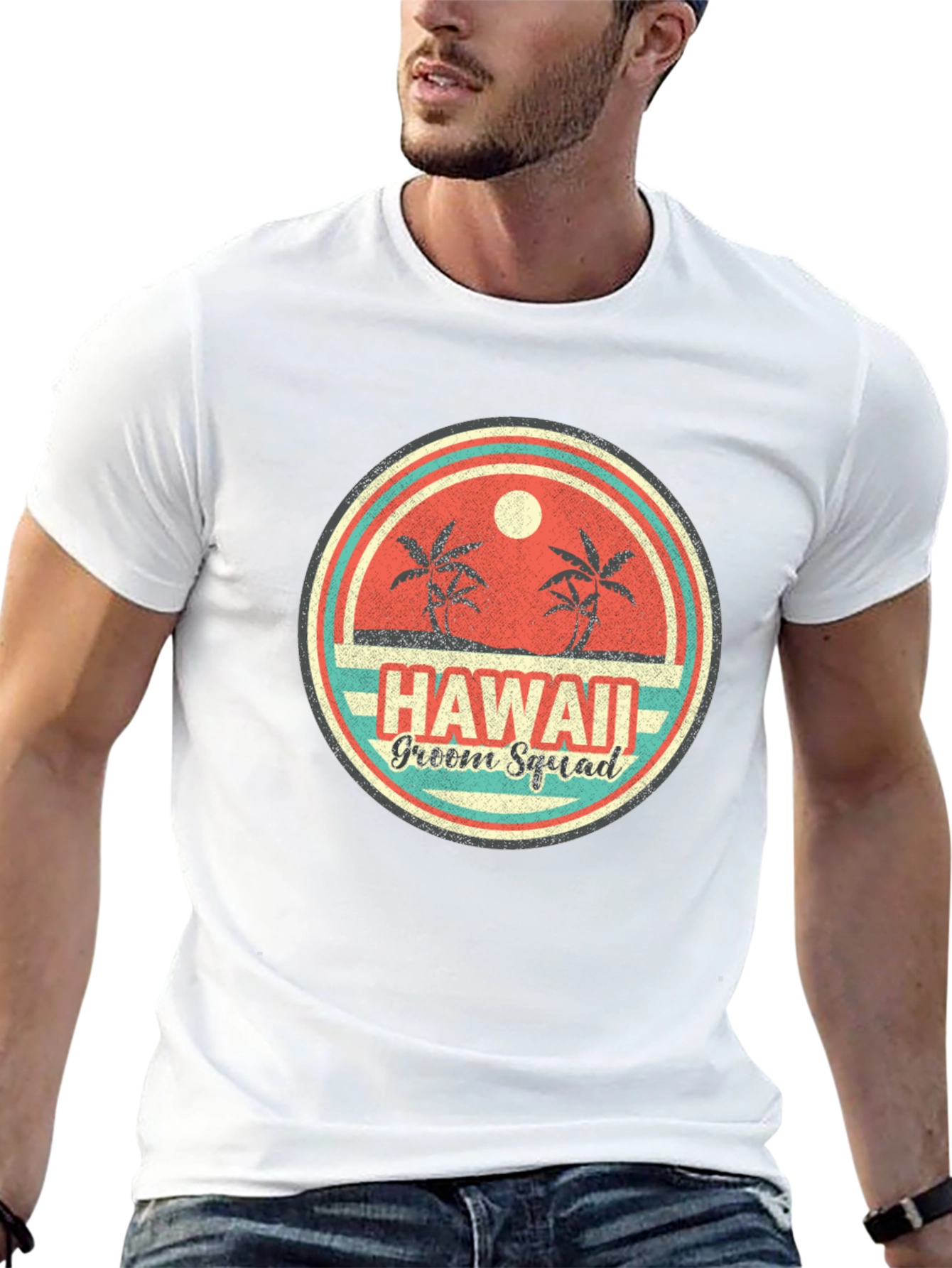 Hawaii Groom Squad T-Shirt Tropical Beach Wedding Tee