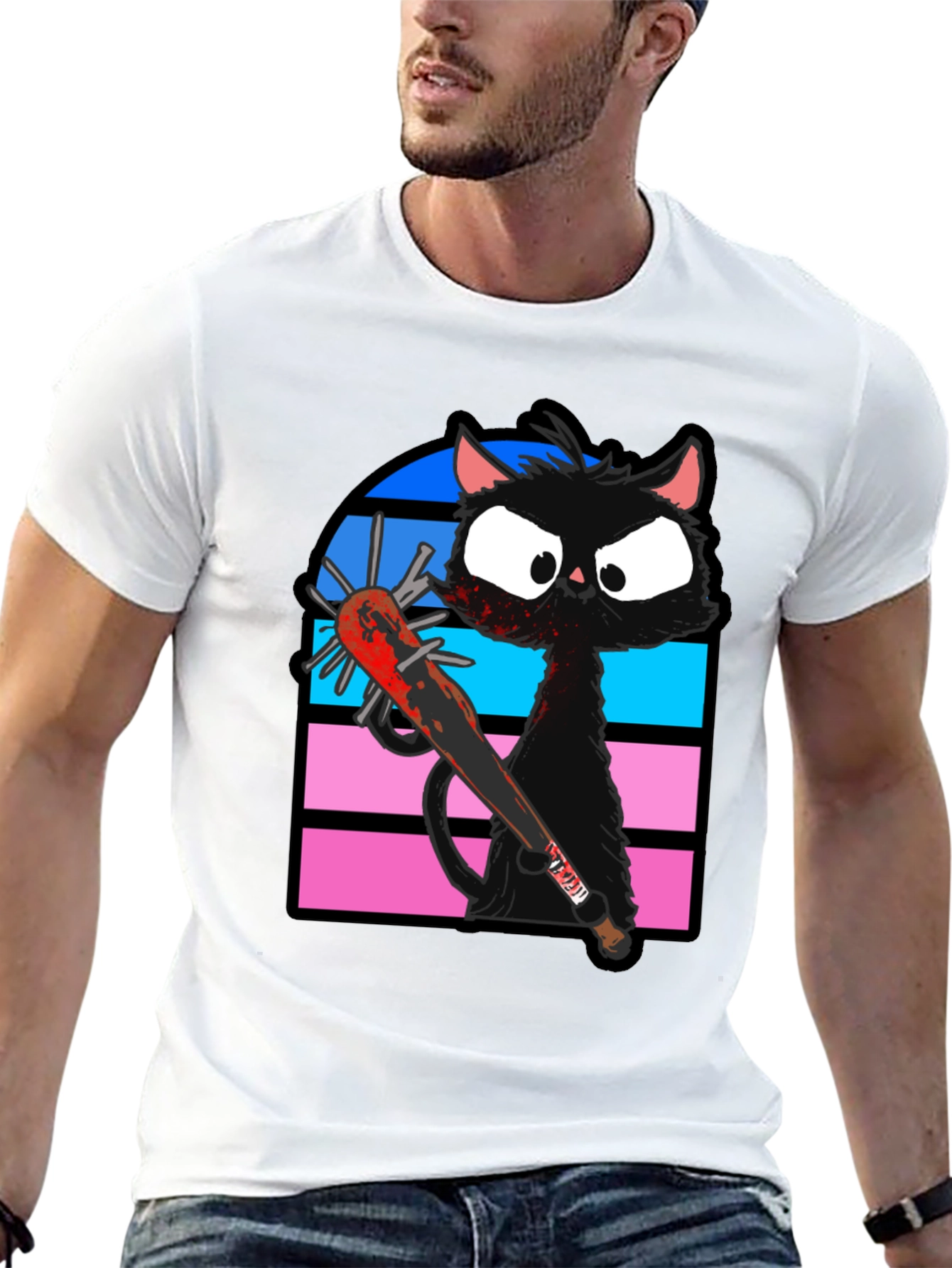 Black Cat Baseball Bat T-Shirt