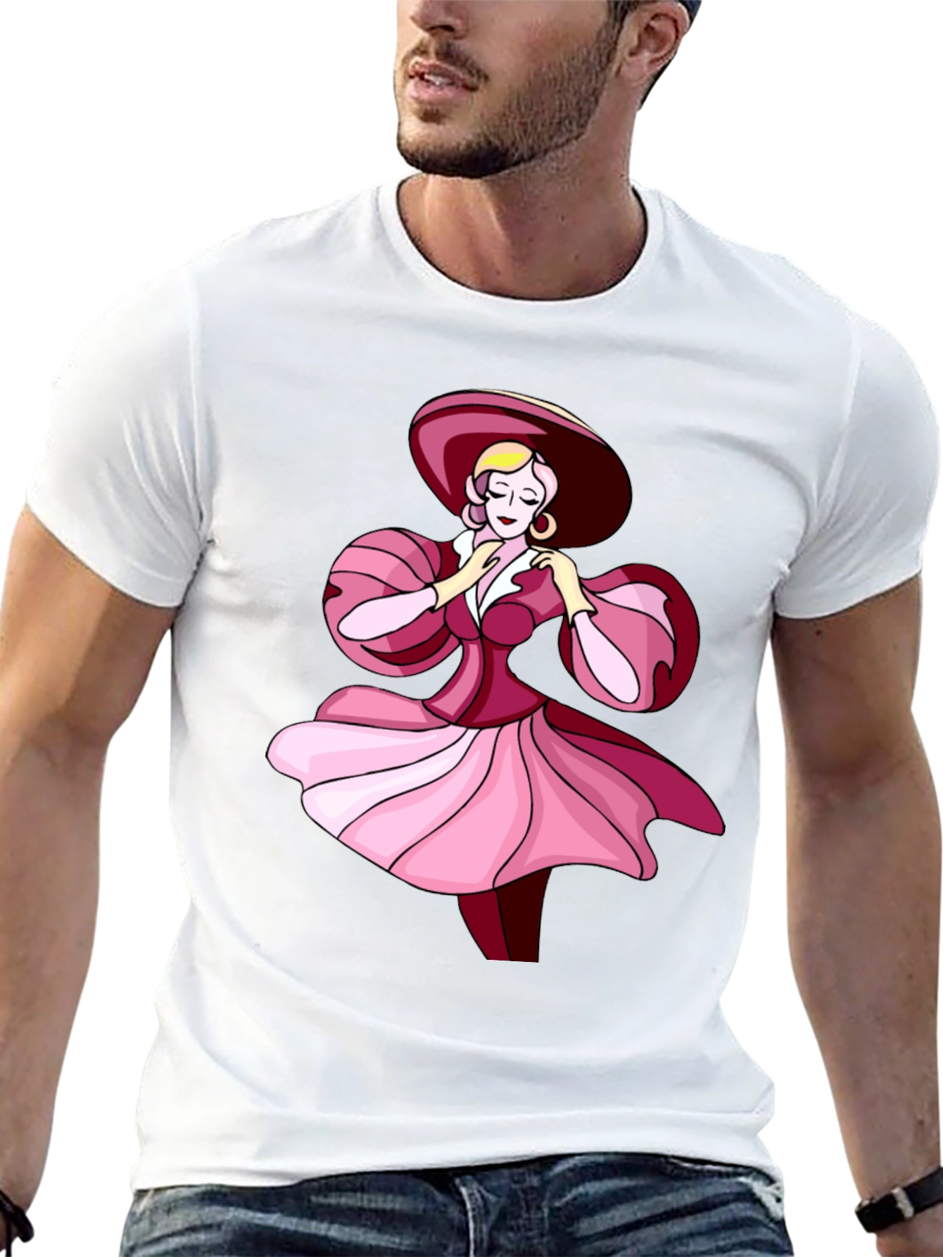 Elegant Lady Graphic Tee - Stylish Black T-Shirt