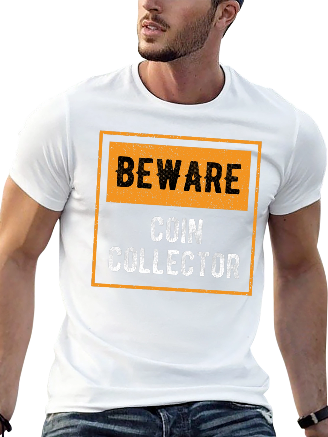 Beware Coin Collector Black Graphic T-Shirt