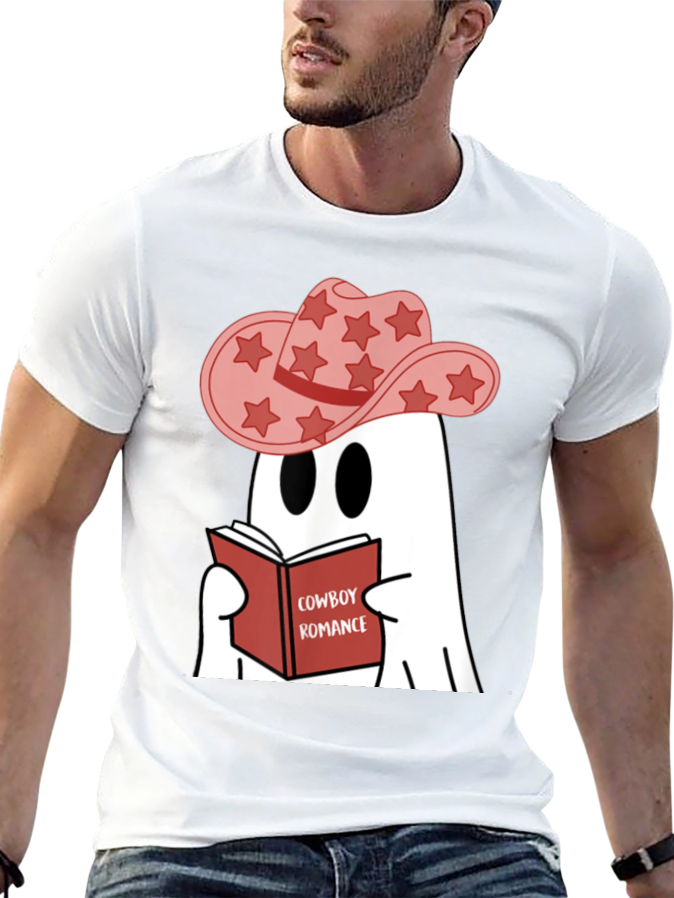 Cowboy Ghost Reading T-Shirt