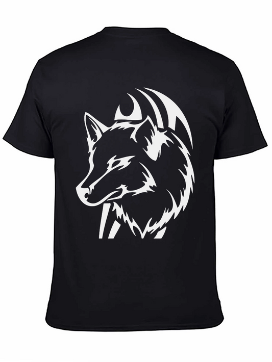 Black Wolf Graphic Tee - Stylish Animal Print Shirt