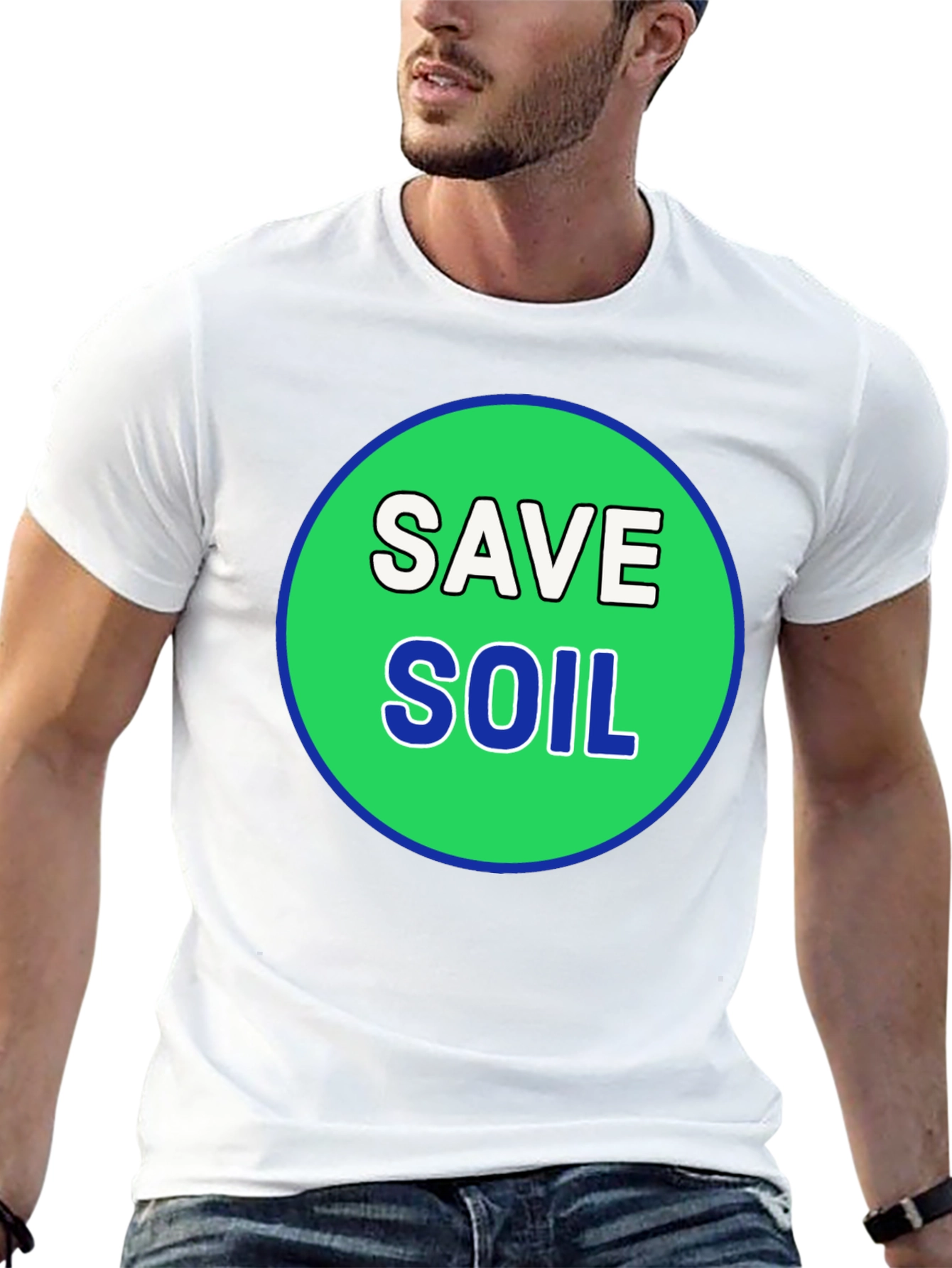 Save Soil Black T-Shirt - Environmental Awareness