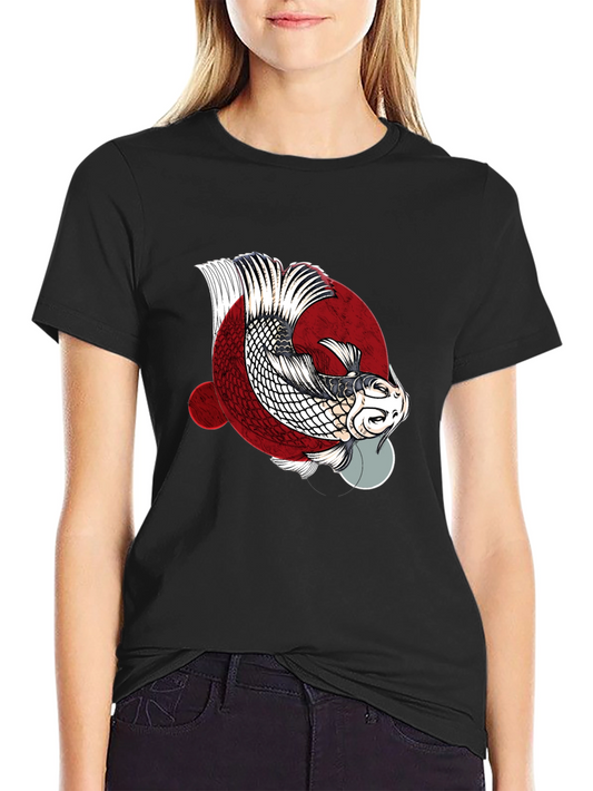 Koi Fish Graphic Tee - Black
