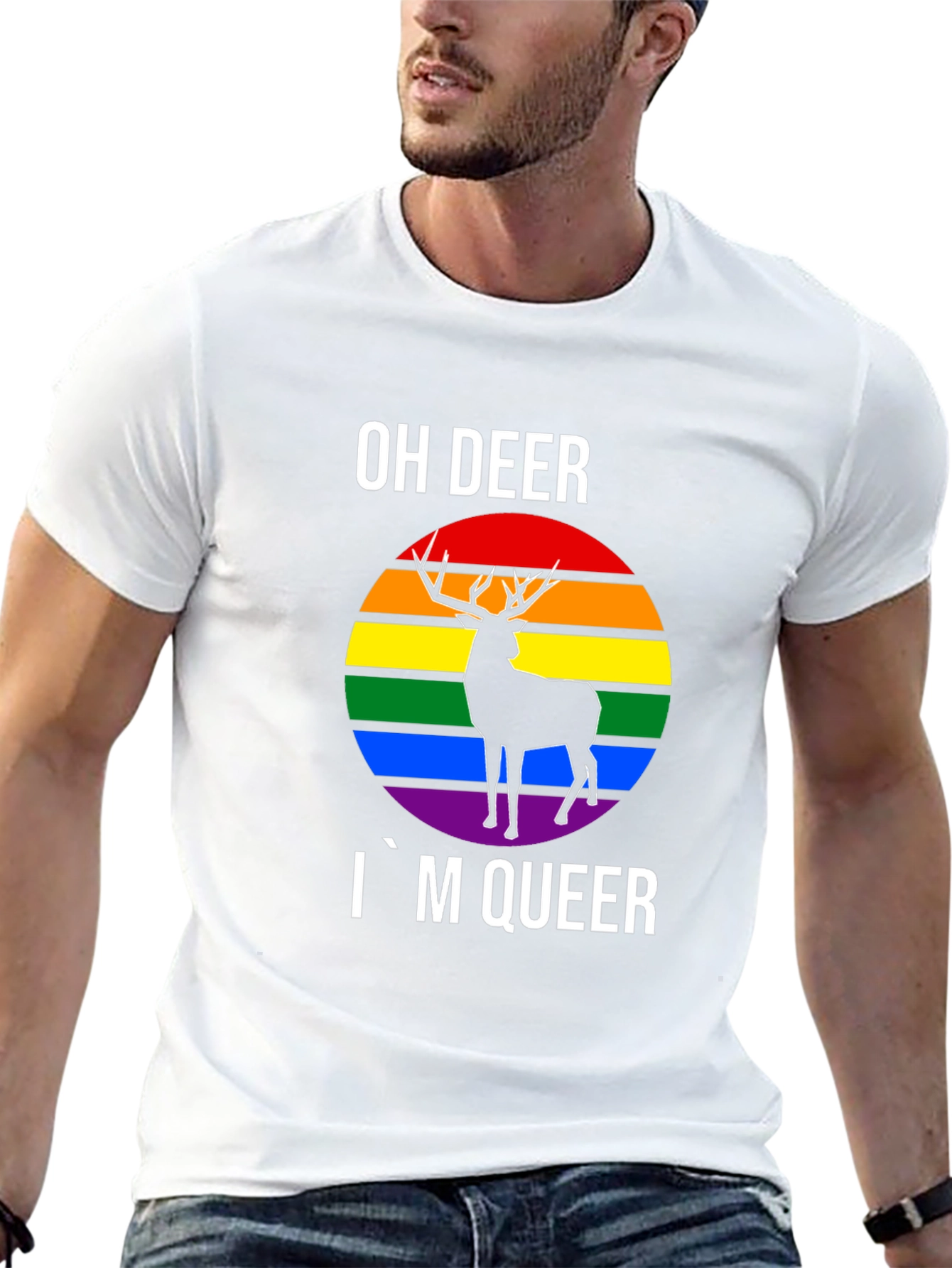 Oh Deer Im Queer Pride T-Shirt