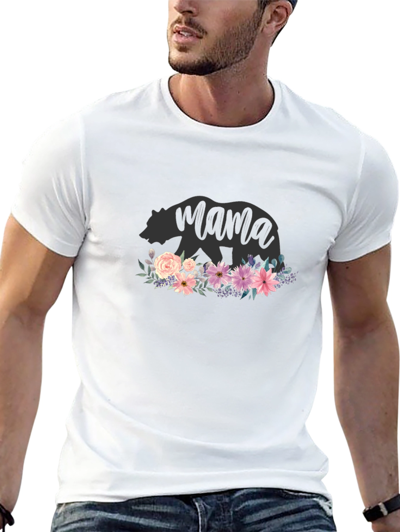 Mama Bear Floral T-Shirt - Cute Womens Tee