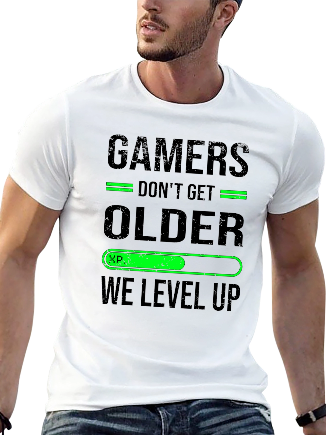 Gamers Level Up Black T-Shirt