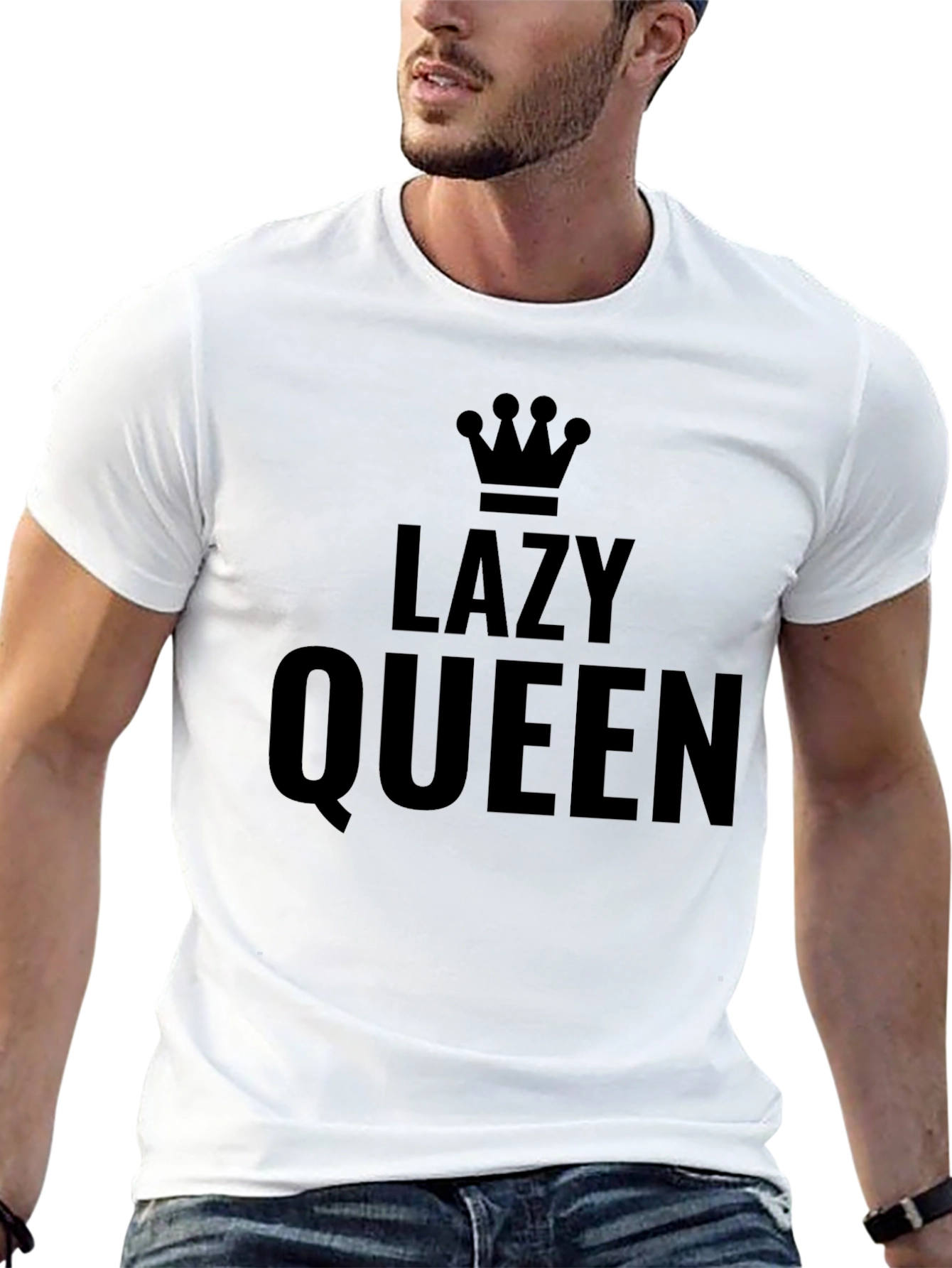 Lazy Queen Crown Graphic Tee - Black