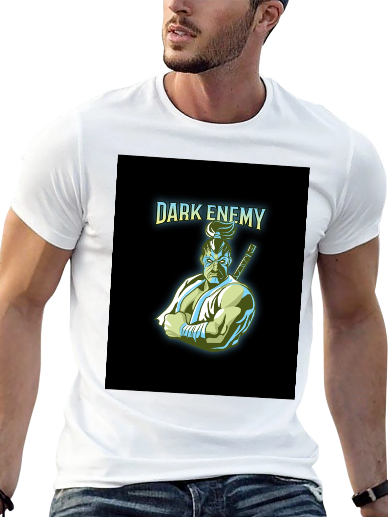 Dark Enemy Graphic Print Black T-Shirt