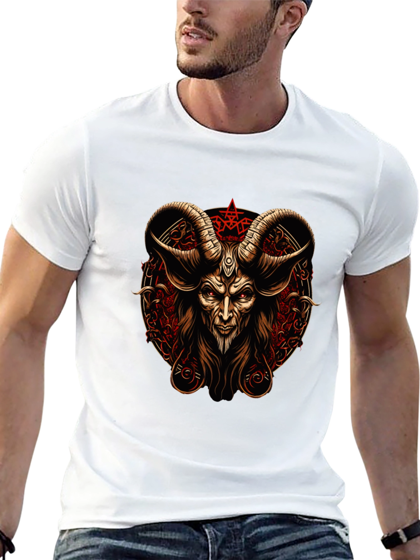 Baphomet Graphic Tee - Occult Satanic Design
