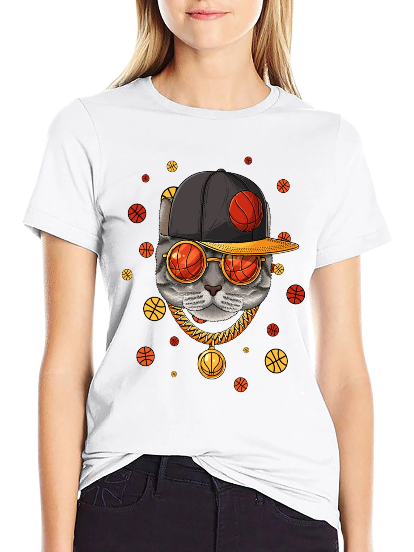 Cool Cat Basketball Graphic Tee