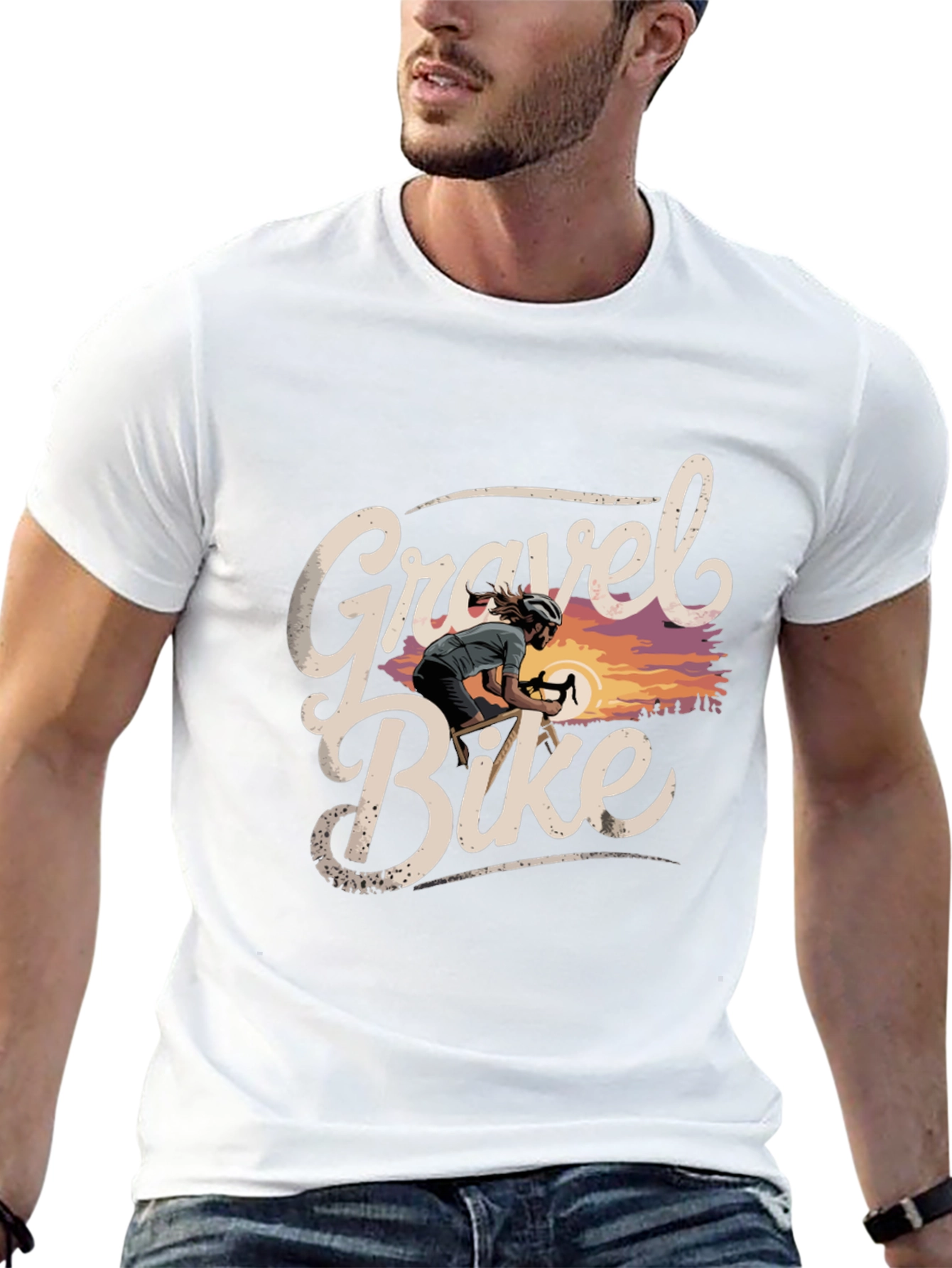 Gravel Bike Graphic Tee - Cycling Adventure Shirt