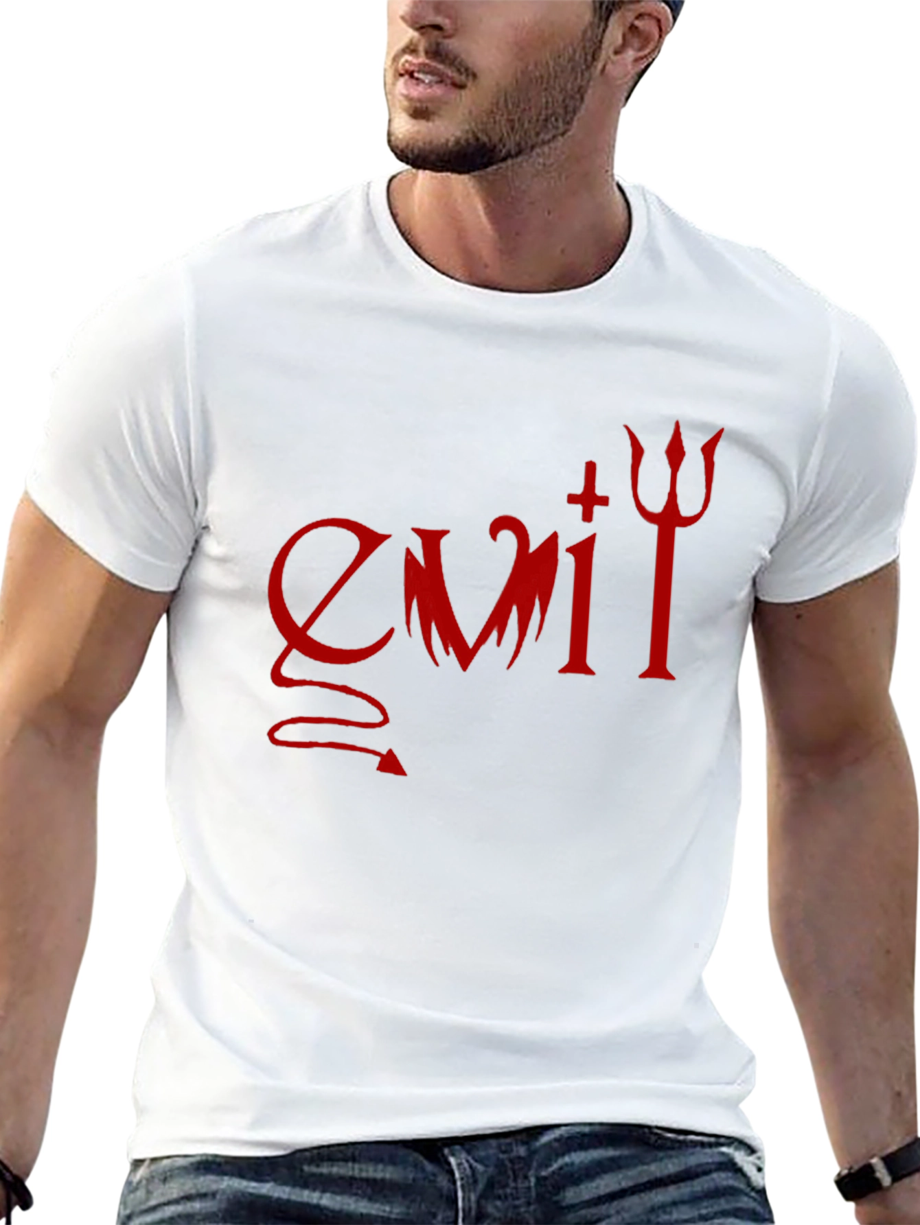 Evil Graphic Print T-Shirt - Dark Humor Tee