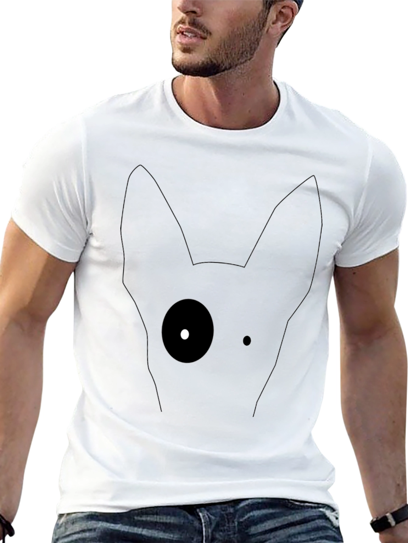 Minimalist Dog Graphic T-Shirt