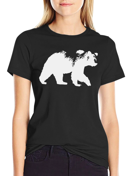 Bear Graphic Tee - Black Cotton T-Shirt