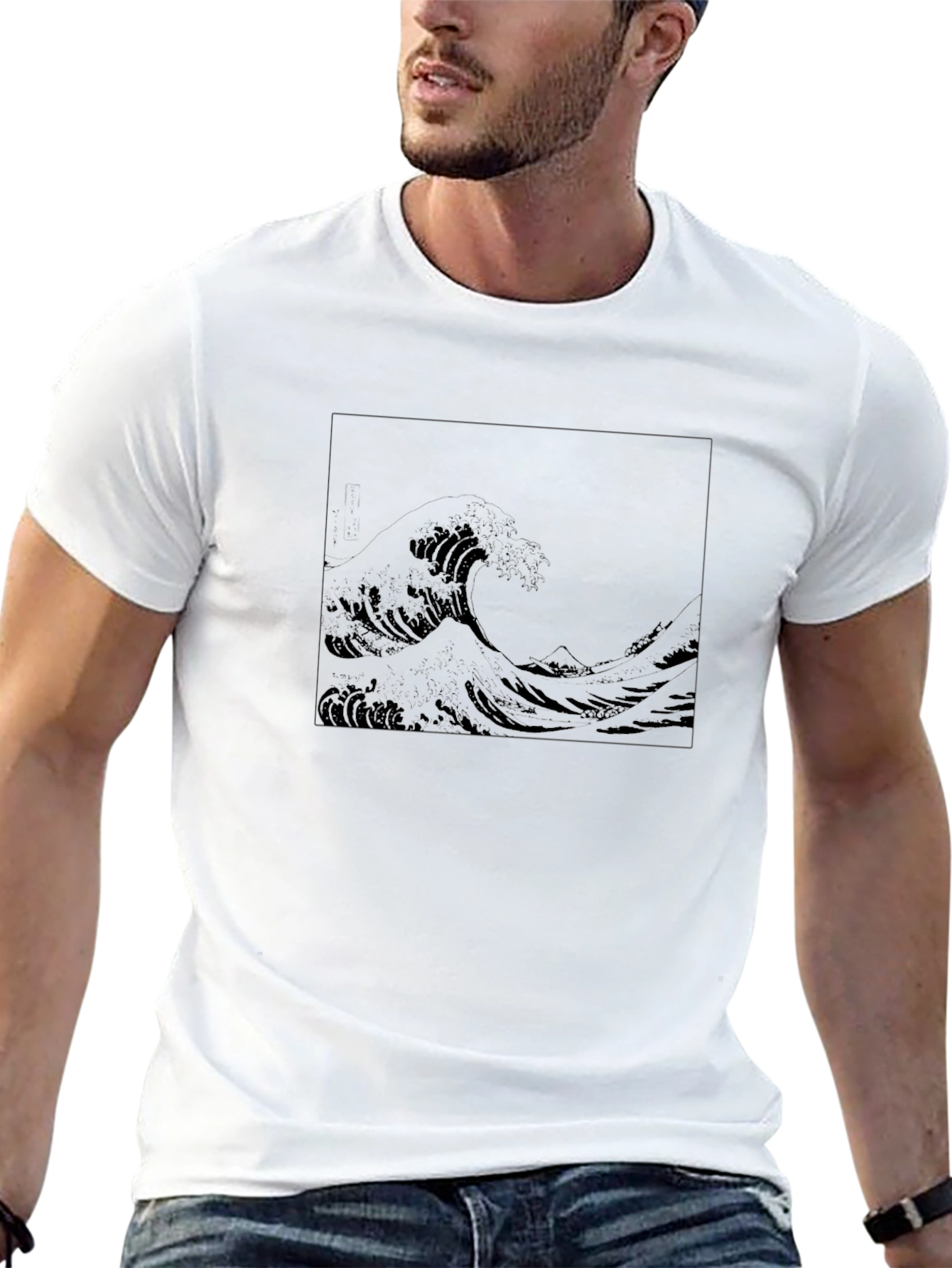 Great Wave Graphic Tee - Stylish Black T-Shirt